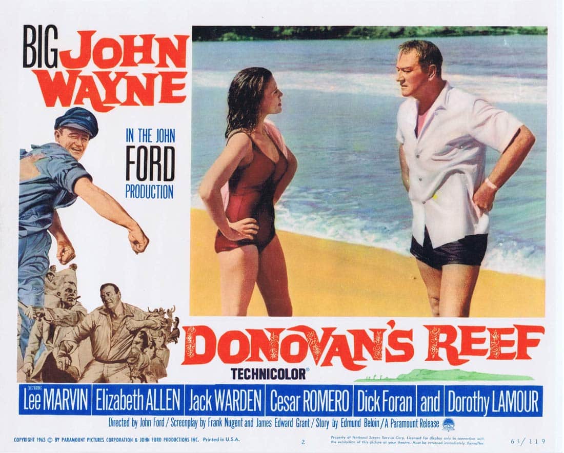 DONOVAN’S REEF Original Lobby Card 2 John Wayne Lee Marvin John Ford