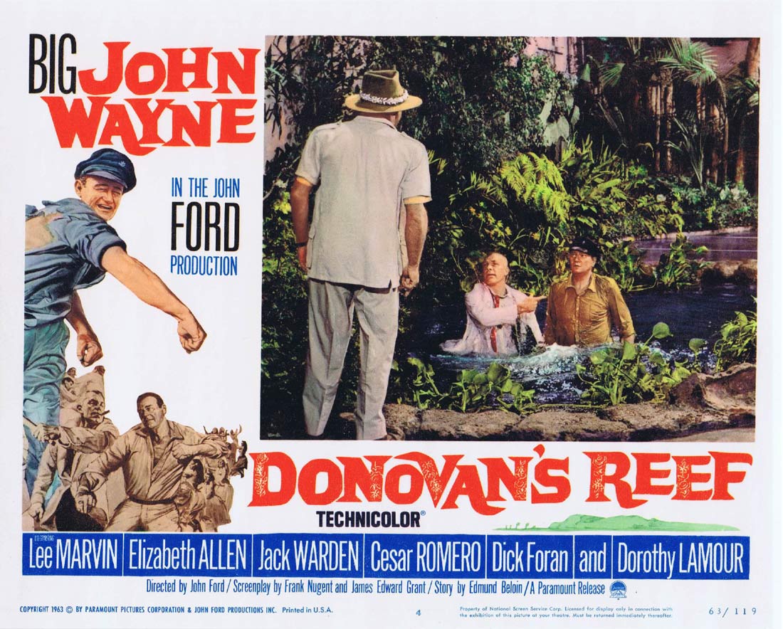 DONOVAN’S REEF Original Lobby Card 4 John Wayne Lee Marvin John Ford