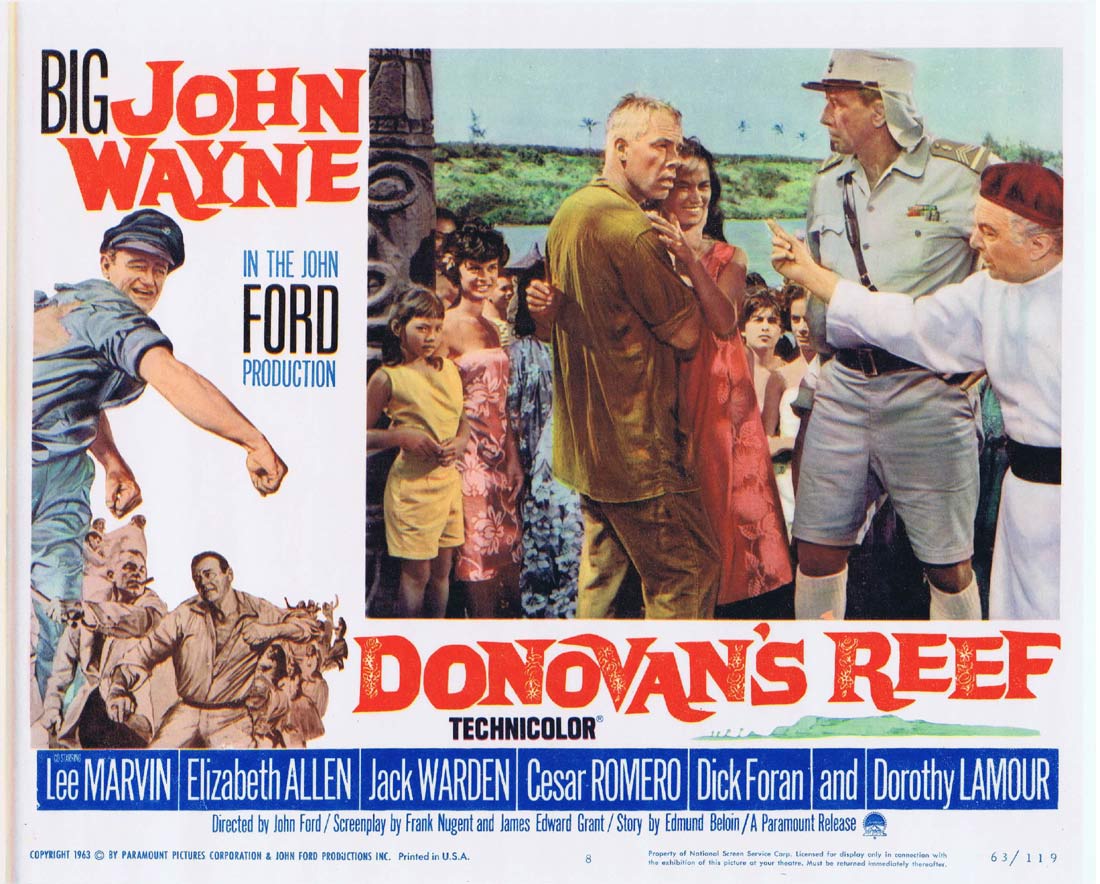 DONOVAN’S REEF Original Lobby Card 8 John Wayne Lee Marvin John Ford