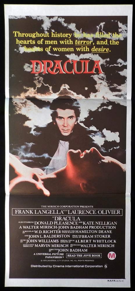 DRACULA Original Daybill Movie Poster Frank Langella Laurence Olivier Donald Pleasence