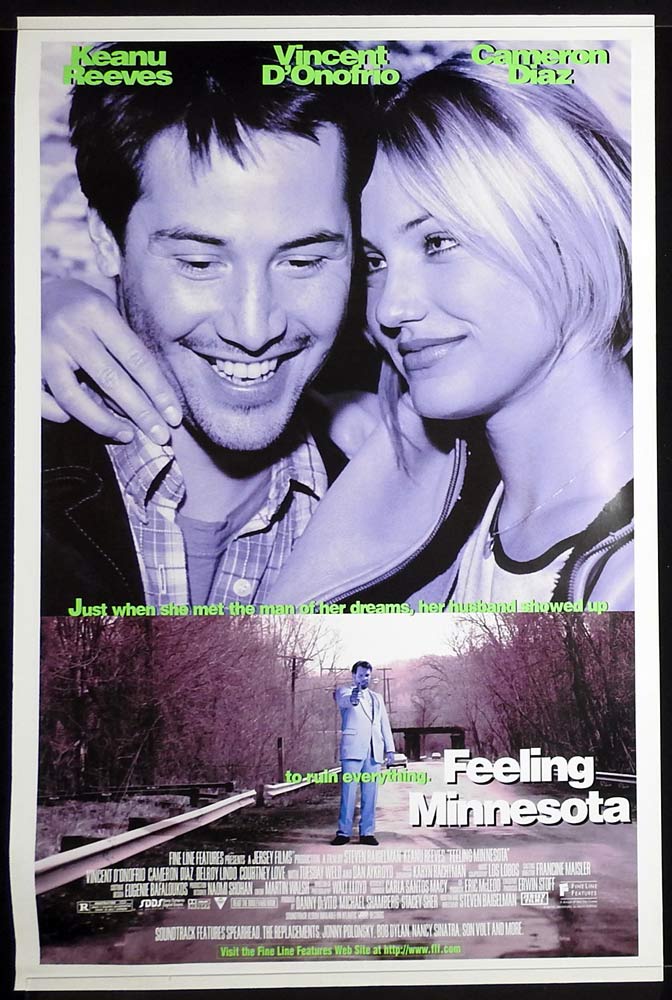 FEELING MINNESOTA Original One Sheet Movie Poster Keanu Reeves Cameron Diaz