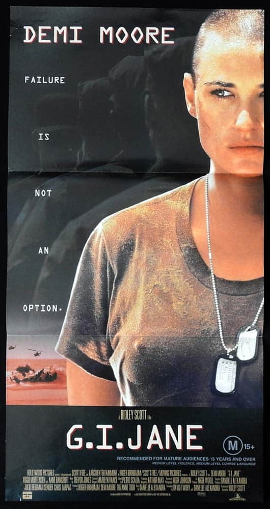 GI JANE Original Daybill Movie Poster Demi Moore Viggo Mortensen Ridley Scott