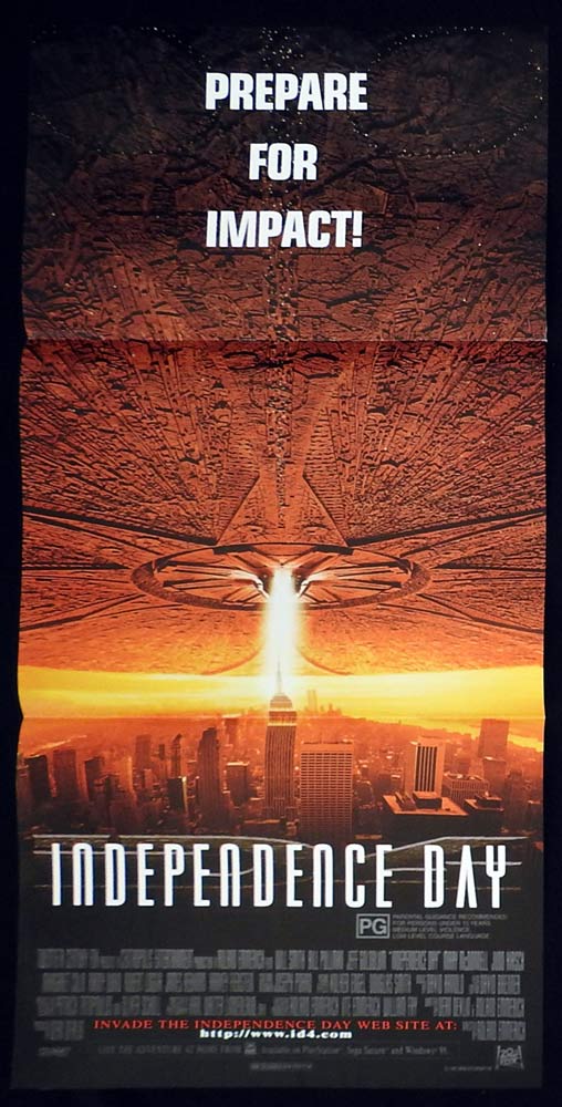 INDEPENDENCE DAY Original Daybill Movie Poster Will Smith Bill Pullman Jeff Goldblum Sci Fi