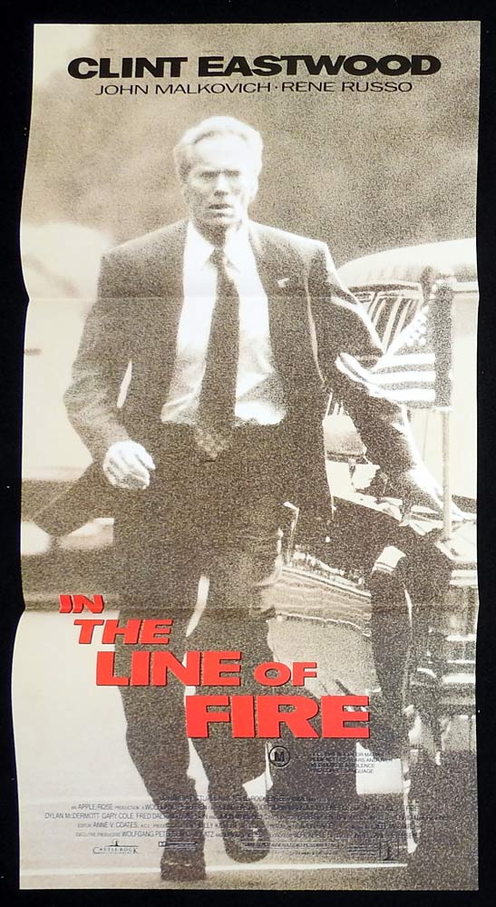 IN THE LINE OF FIRE Original Daybill Movie Poster Clint Eastwood John Malkovich Rene Russo