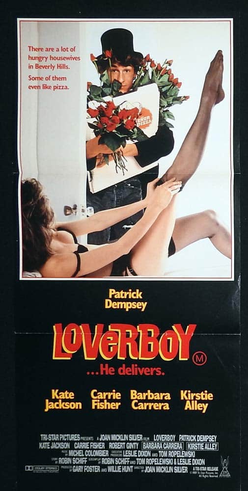 LOVERBOY Original Daybill Movie Poster Patrick Dempsey Kirstie Alley Carrie Fisher