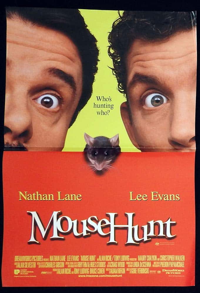 MOUSE HUNT Original Daybill Movie Poster Nathan Lane Lee Evans Christopher Walken