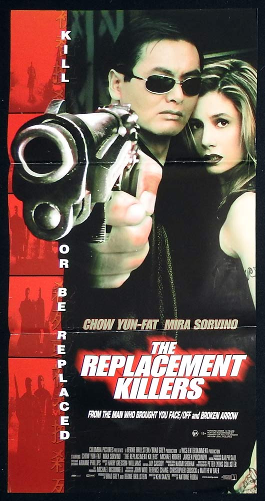 THE REPLACEMENT KILLERS Original Daybill Movie Poster Chow Yun-fat Mira Sorvino Michael Rooker