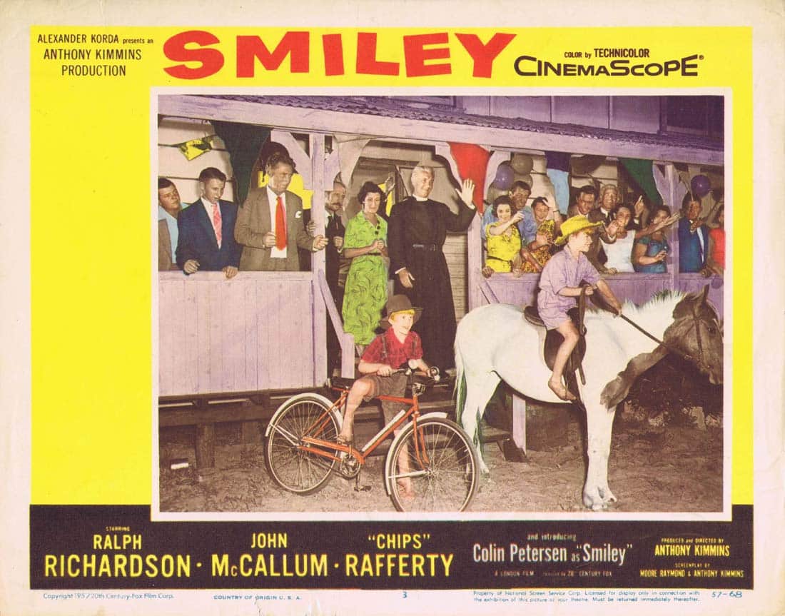 SMILEY Original US Lobby Card 3 Ralph Richardson Chips Rafferty Colin Petersen