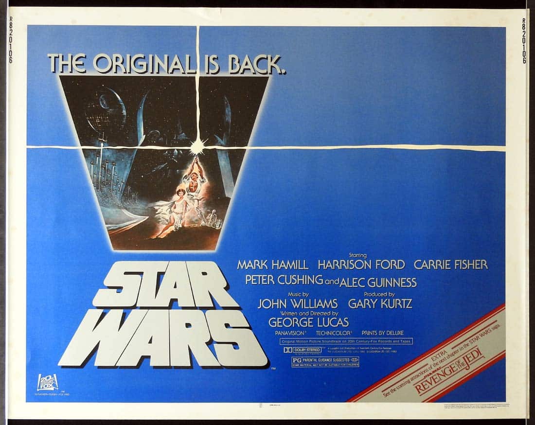 STAR WARS Original 1982r US Half Sheet Movie poster