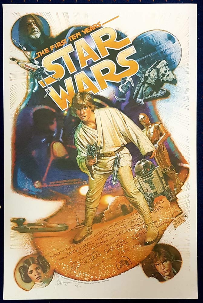 STAR WARS THE FIRST TEN YEARS Limited Edition poster Drew Struzan art Signed 544