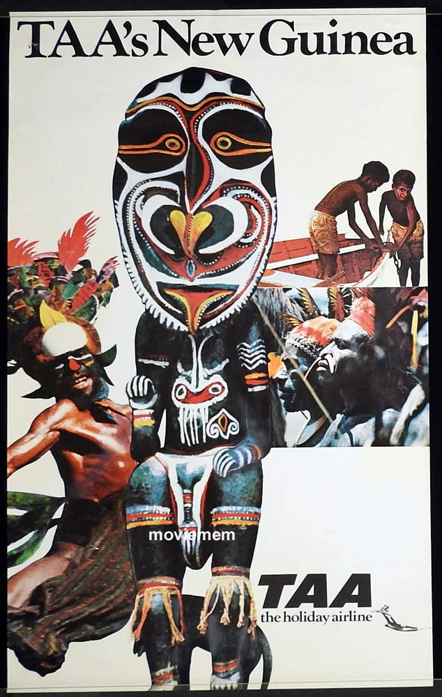 TAA THE HOLIDAY AIRLINE Vintage Travel Poster c.1960s New Guinea