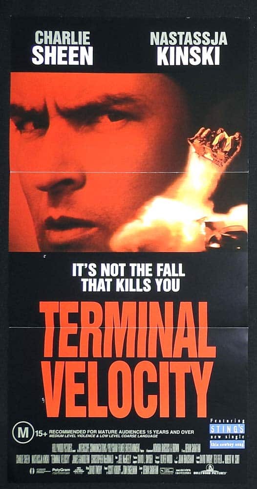 TERMINAL VELOCITY Original Daybill Movie Poster Charlie Sheen Nastassja Kinski