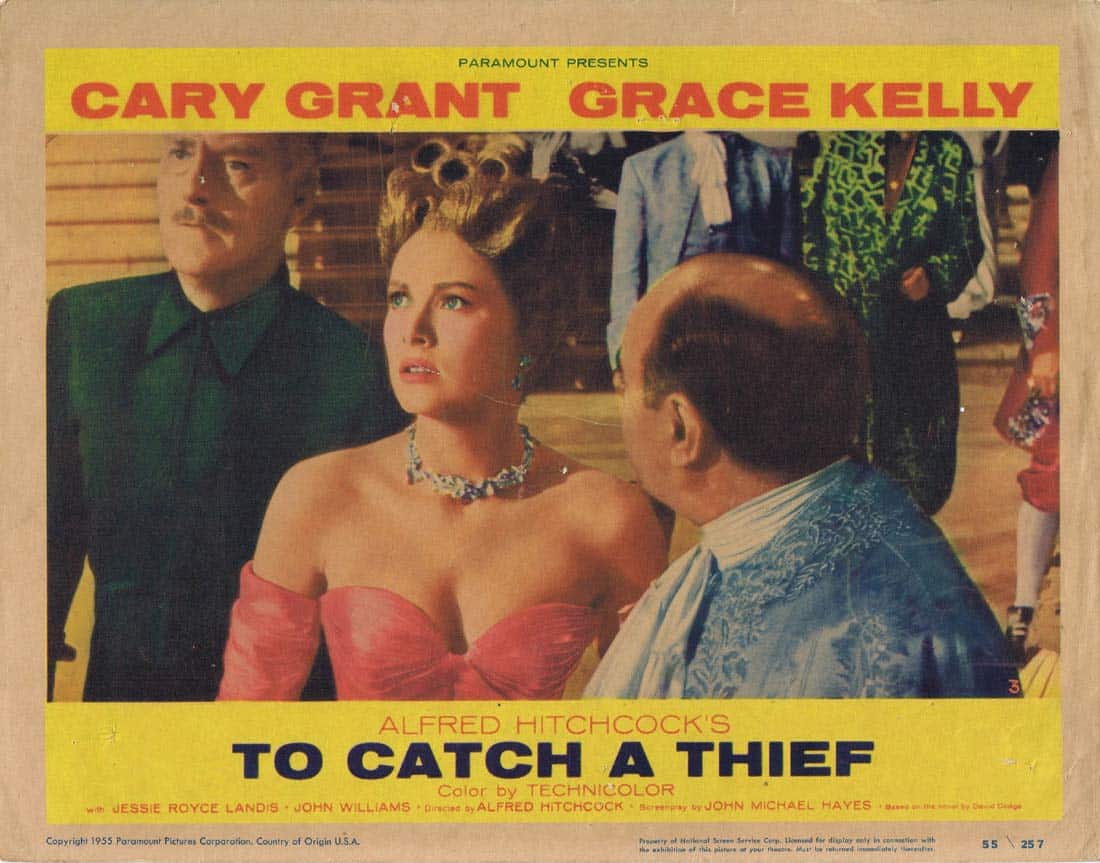 TO CATCH A THIEF Original Lobby Card 3 Cary Grant Grace Kelly Alfred Hitchcock