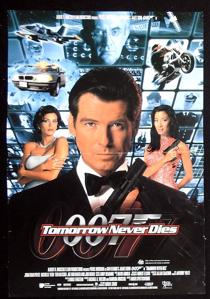 TOMORROW NEVER DIES Original Daybill Movie Poster Pierce Brosnan James Bond Jonathan Pryce