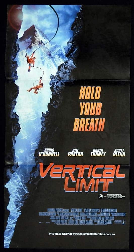VERTICAL LIMIT Original Daybill Movie Poster Chris O’Donnell Bill Paxton Robin Tunney