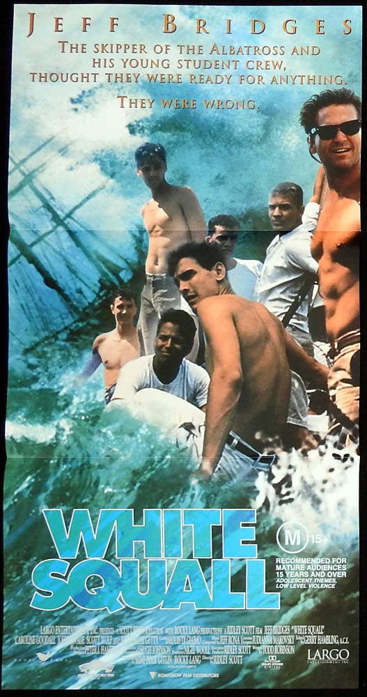 WHITE SQUALL Original Daybill Movie Poster Jeff Bridges Caroline Goodall Ridley Scott