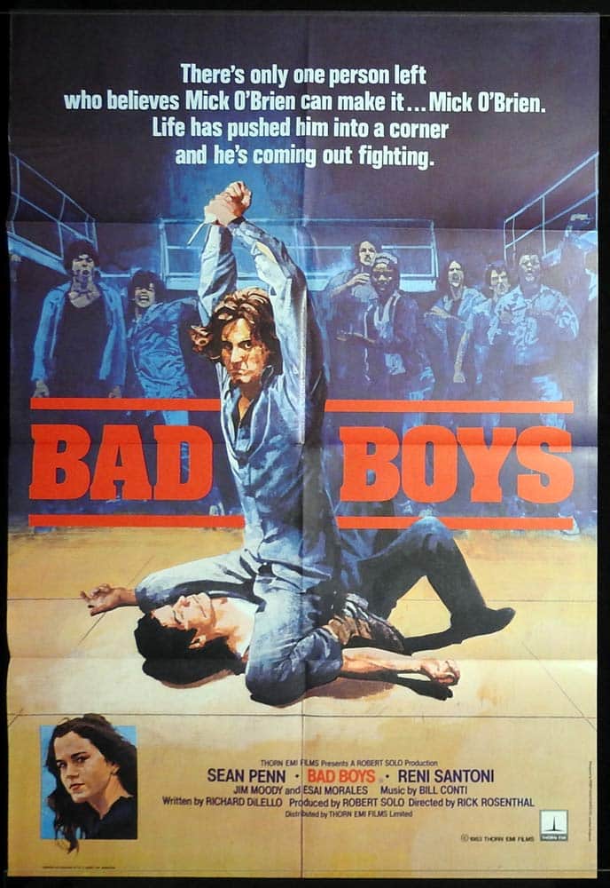 BAD BOYS Original English One Sheet Movie Poster Sean Penn Reni Santoni