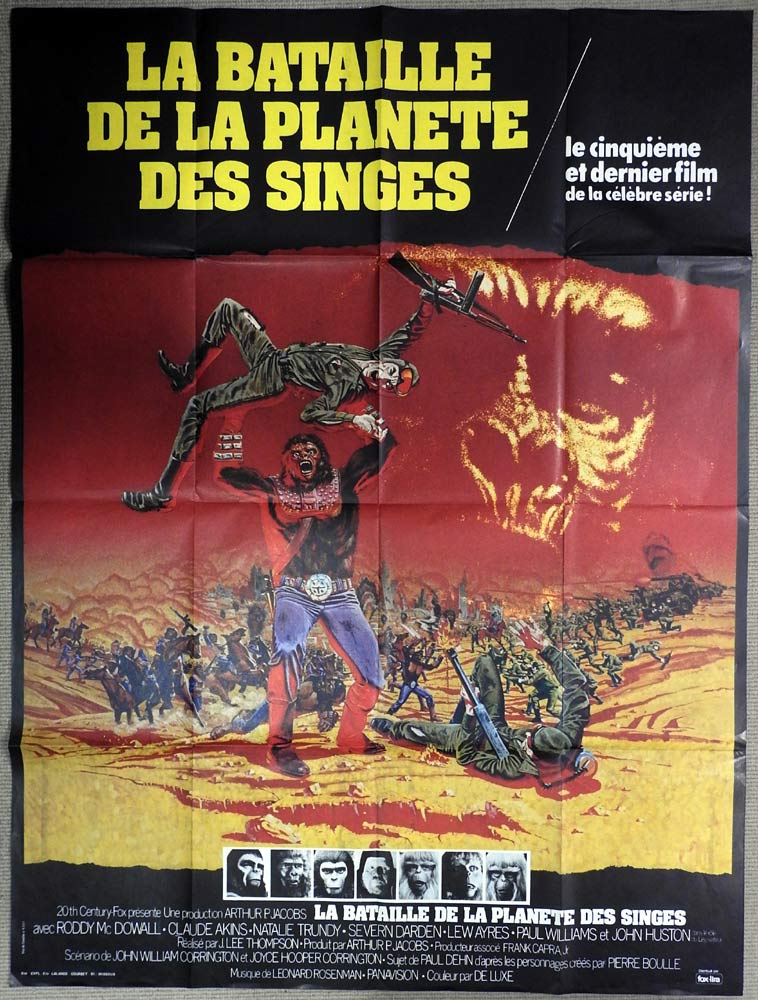 BATTLE FOR THE PLANET OF THE APES Original French Movie Poster Robert Tanenbaum art