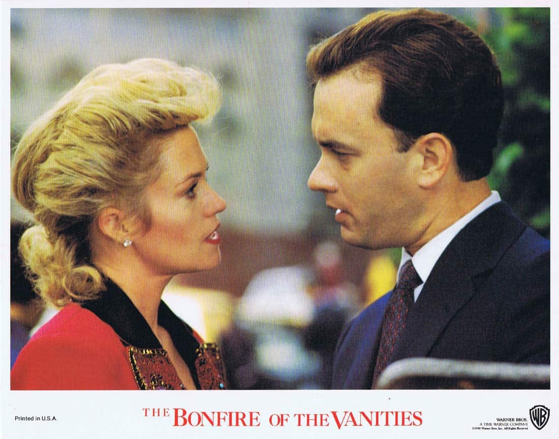BONFIRE OF THE VANITIES Original Lobby Card 3 Tom Hanks Bruce Willis Melanie Griffith