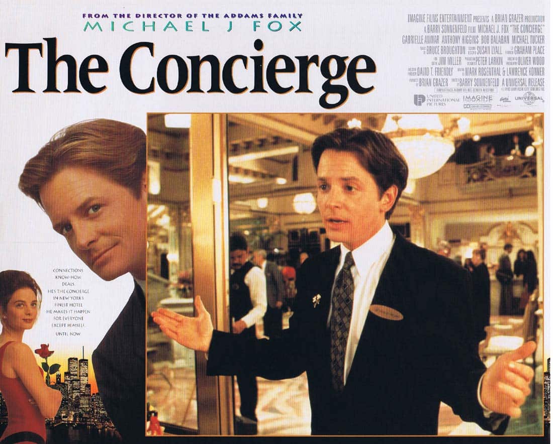 THE CONCIERGE aka FOR LOVE OR MONEY Original English Lobby Card 2 Michael J. Fox