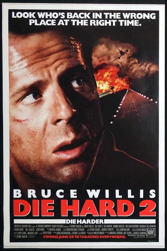 DIE HARD 2 Original US ADV One Sheet Movie Poster Bruce Willis Bonnie Bedelia