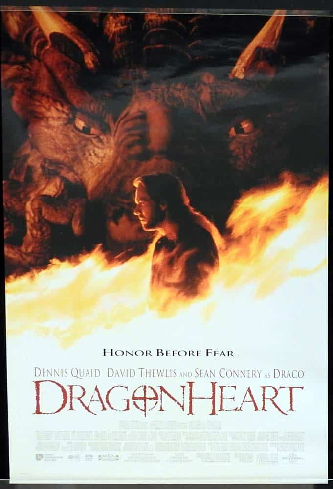 DRAGONHEART Original One Sheet Movie Poster Dennis Quaid Julie Christie Sean Connery