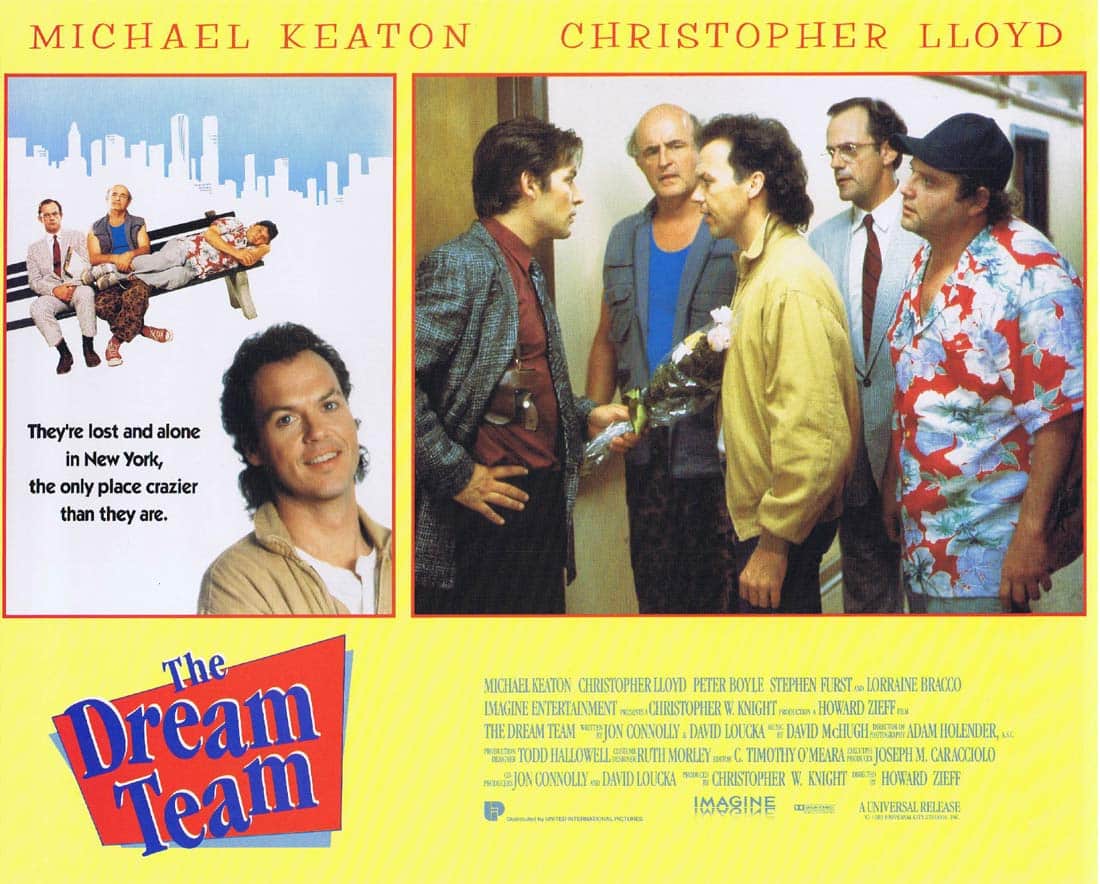 THE DREAM TEAM Original US Lobby card 1 Michael Keaton Christopher Lloyd Peter Boyle