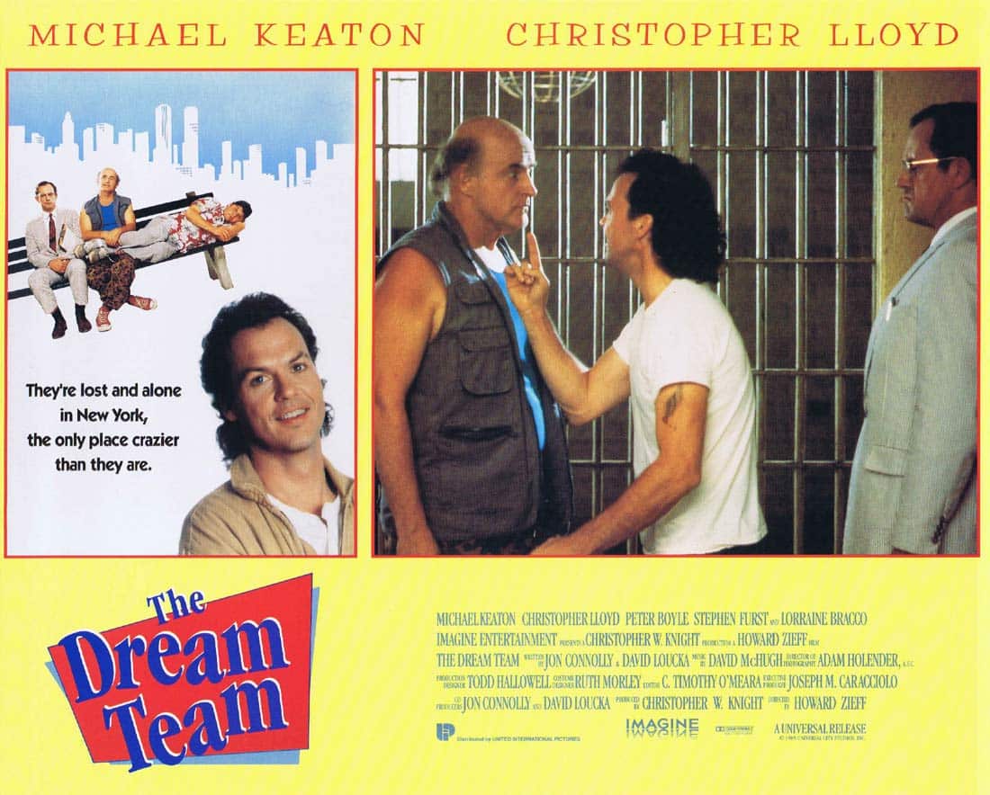 THE DREAM TEAM Original US Lobby card 3 Michael Keaton Christopher Lloyd Peter Boyle