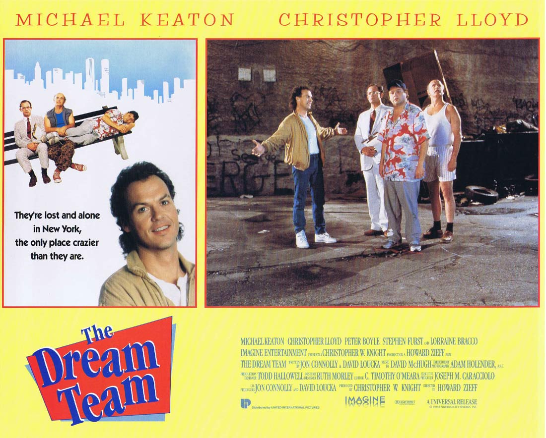 THE DREAM TEAM Original US Lobby card 4 Michael Keaton Christopher Lloyd Peter Boyle