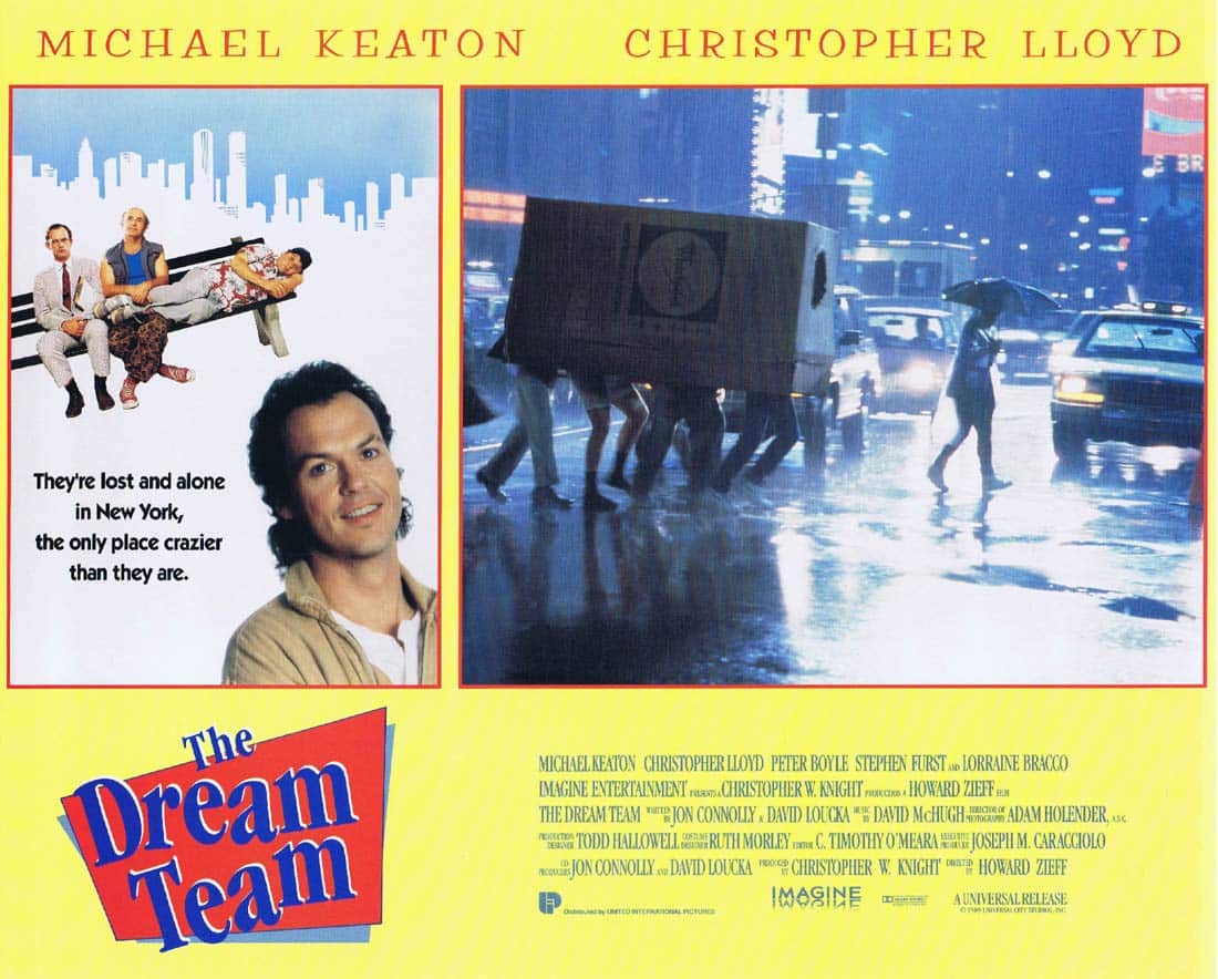 THE DREAM TEAM Original US Lobby card 7 Michael Keaton Christopher Lloyd Peter Boyle