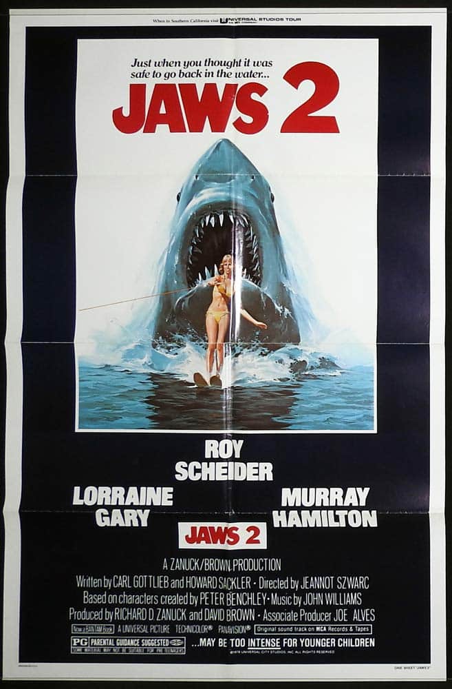 JAWS 2 Original US One Sheet Movie Poster Just When You Thought it was Safe