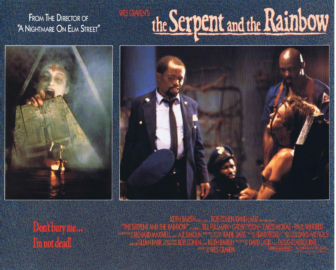 THE SERPENT AND THE RAINBOW Original Lobby Card 8 Wes Craven Bill Pullman Zombie Horror