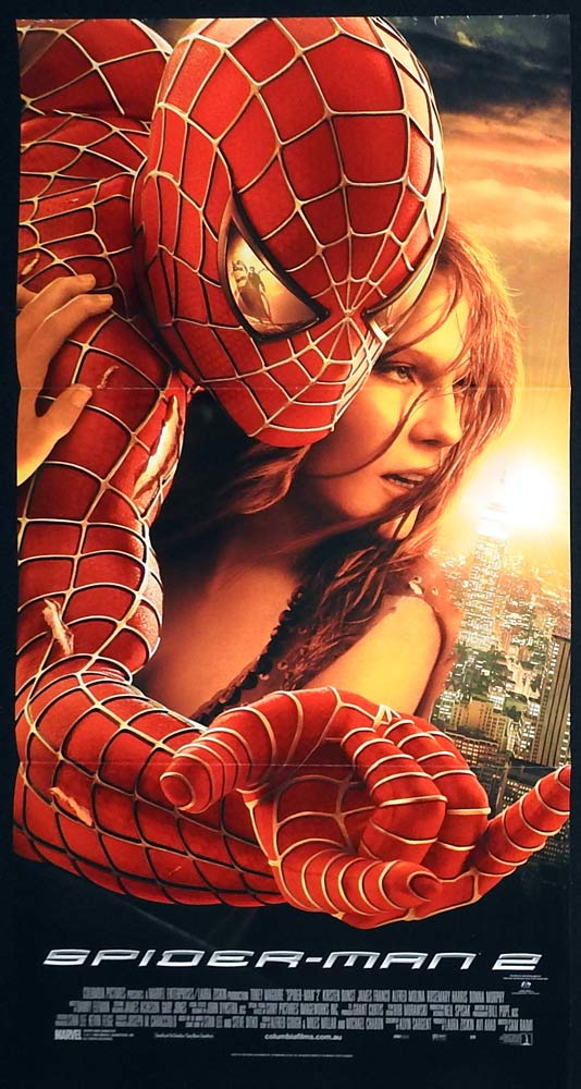SPIDER-MAN 2 Original Daybill Movie poster Tobey Maguire Kirsten Dunst James Franco Spiderman