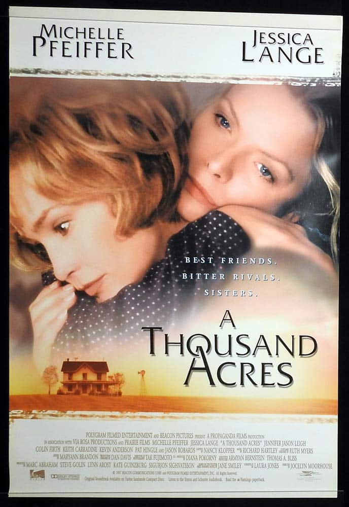 A THOUSAND ACRES Original One Sheet Movie Poster Michelle Pfeiffer Jessica Lange Jennifer Jason Leigh