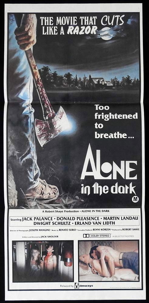 ALONE IN THE DARK Original Daybill Movie poster Jack Palance Horror Slasher