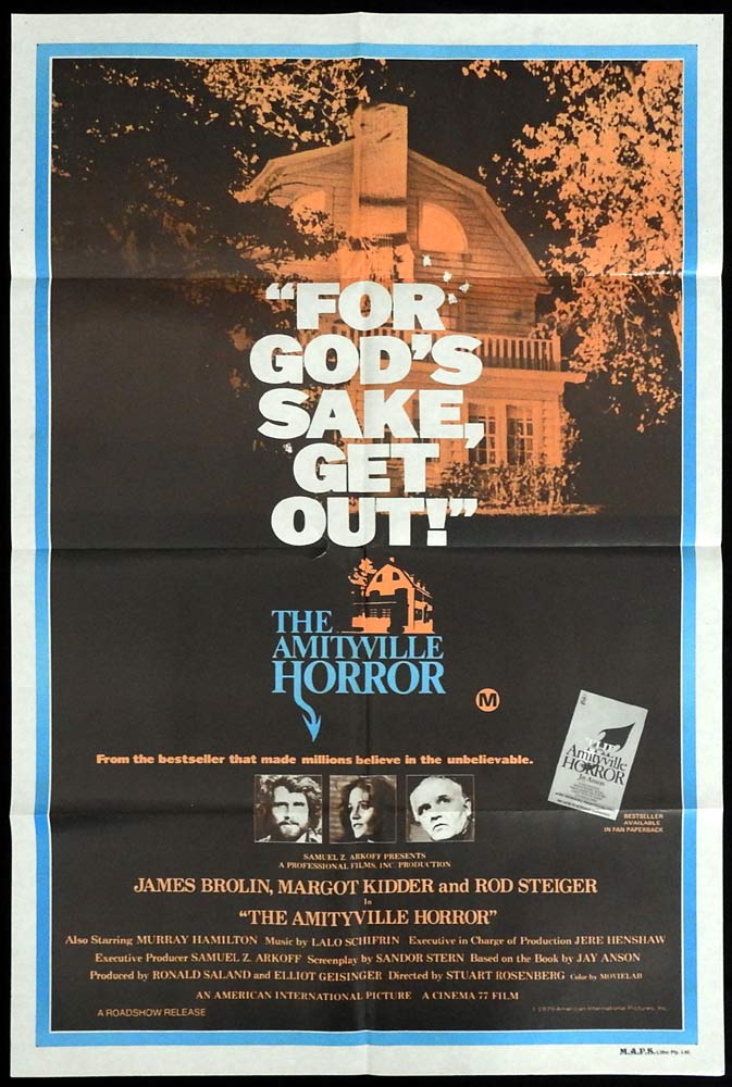 AMITYVILLE HORROR Original One sheet Movie poster James Brolin Margot Kidder Horror