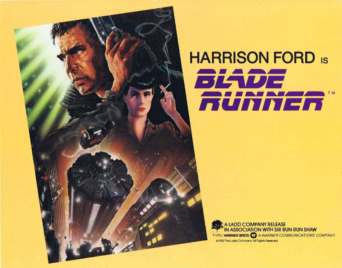 BLADE RUNNER Original Title Lobby Card Harrison Ford Ridley Scott