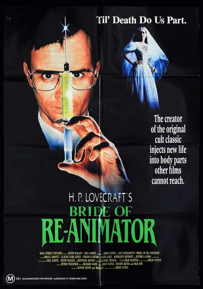 BRIDE OF RE-ANIMATOR Original One sheet Movie poster Jeffrey Combs Bruce  Abbott Horror - Moviemem Original Movie Posters