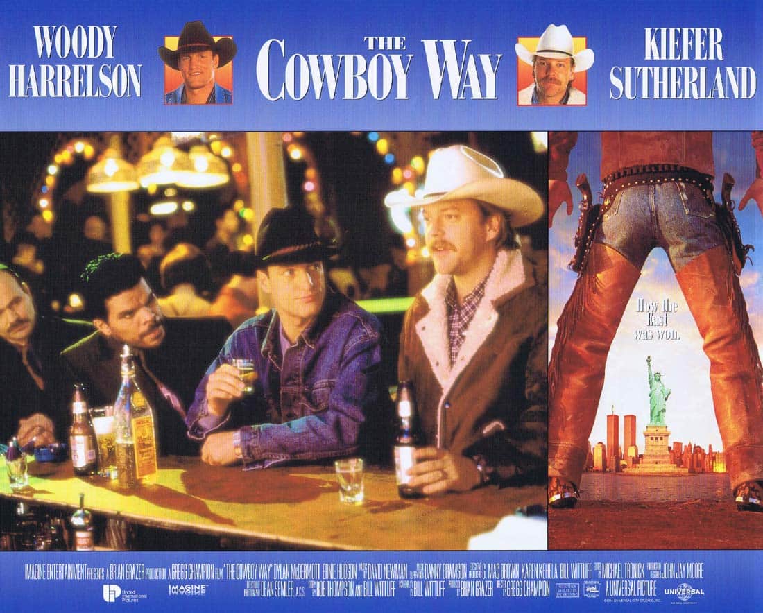 THE COWBOY WAY Original Lobby Card 4 Woody Harrelson Kiefer Sutherland Dylan McDermott