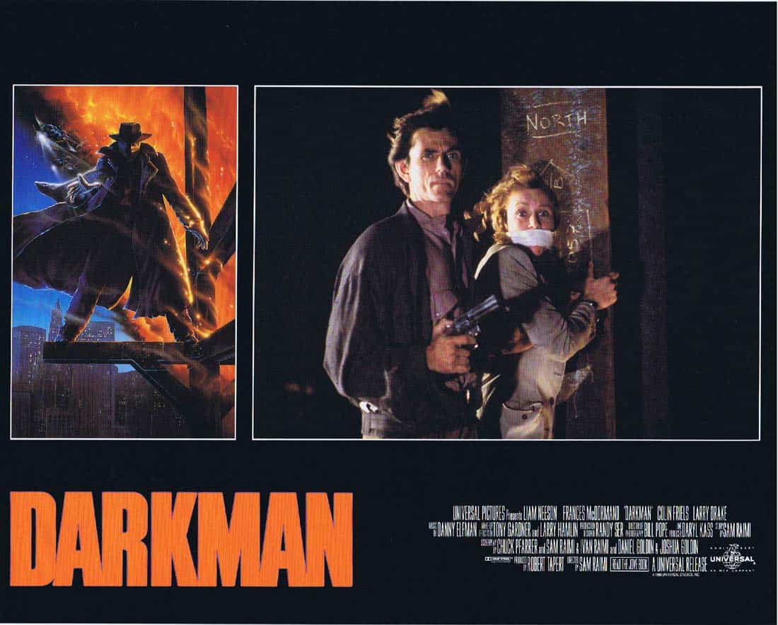 DARKMAN Original Lobby Card 4 Liam Neeson Frances McDormand Colin Friels