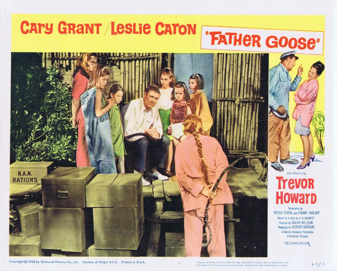 FATHER GOOSE Original Lobby Card 4 Cary Grant Leslie Caron
