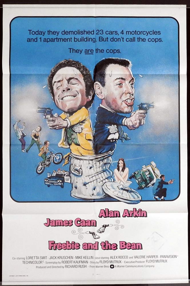 FREEBIE AND THE BEAN Original US One sheet Movie poster James Caan Alan Arkin Loretta Swit