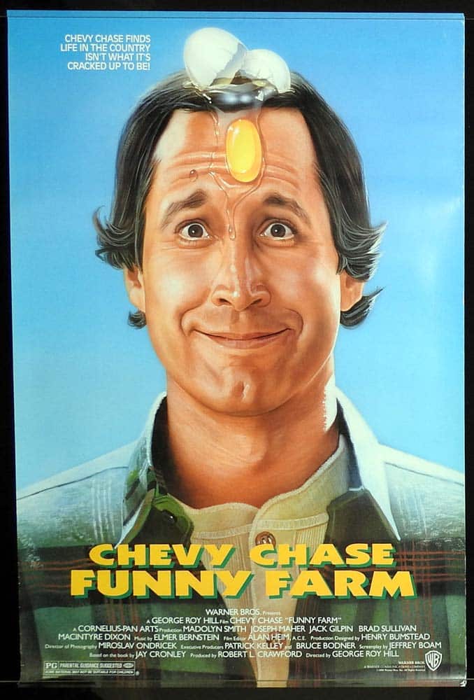 FUNNY FARM Original Rolled One sheet Movie poster Chevy Chase Madolyn Smith