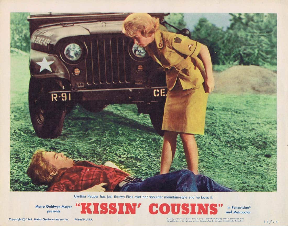 KISSIN COUSINS Original Lobby Card 3 Elvis Presley Cynthia Pepper