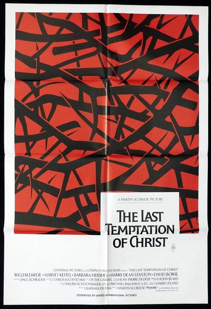 THE LAST TEMPTATION OF CHRIST Original One sheet Movie poster Willem Dafoe Harvey Keitel David Bowie
