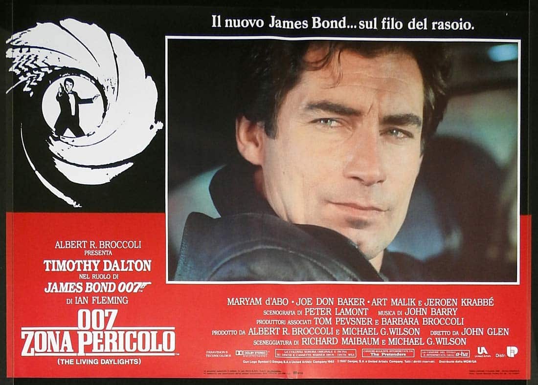 THE LIVING DAYLIGHTS Original Italian Movie Poster 2 Timothy Dalton James Bond