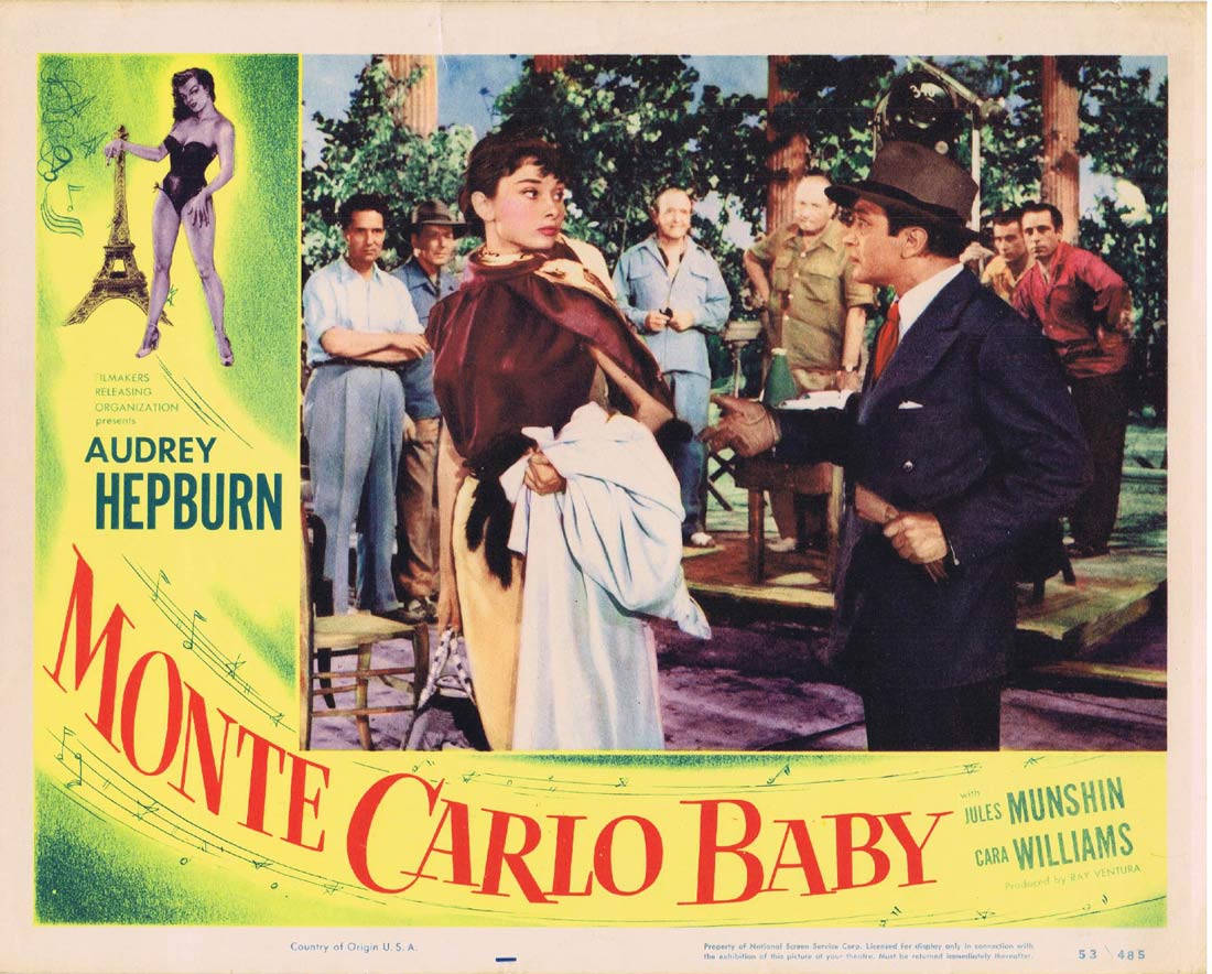 MONTE CARLO BABY Original Lobby Card 6 Audrey Hepburn