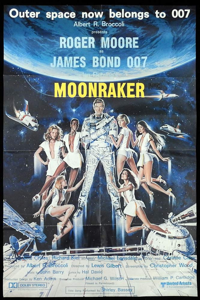 MOONRAKER Original Space Style One sheet Movie poster Roger Moore James Bond