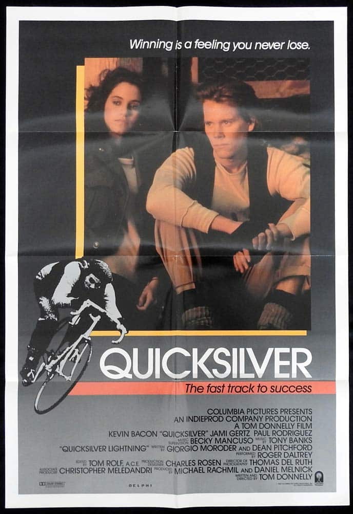 QUICKSILVER Original One sheet Movie poster Cycling Kevin Bacon Jami Gertz