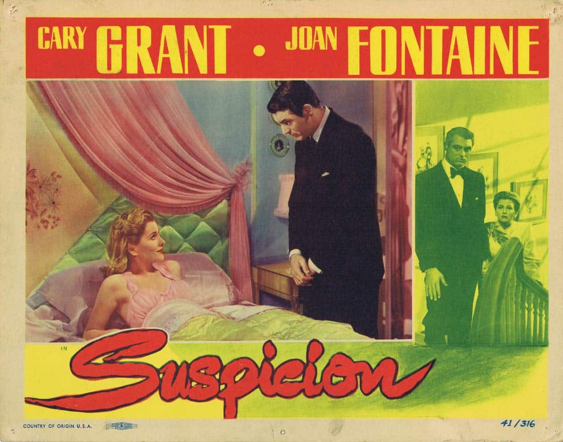 SUSPICION Vintage Lobby Card 7 Alfred Hitchcock Cary Grant Joan Fontaine